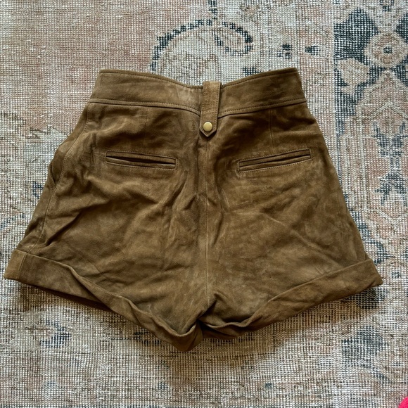 Sezane Robin Shorts - Bronze - Leather Suede Sz US 4 / FR 36 - Picture 4 of 5